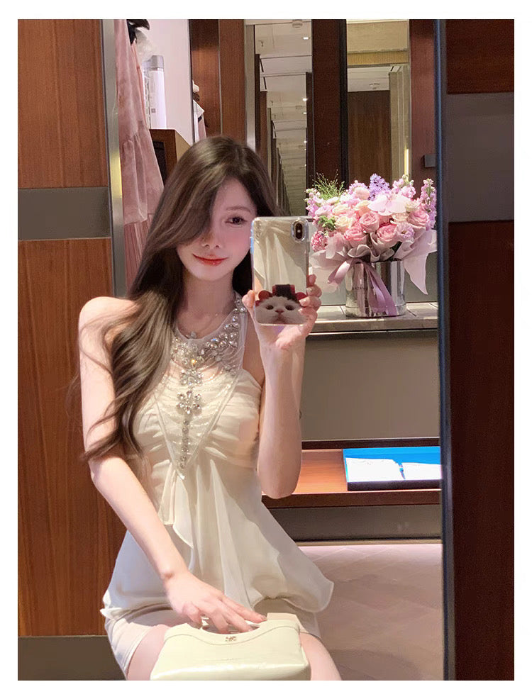娇贵星河 性感收腰挂脖抹胸上衣 Sexy Halter Neck Corset Tube Top
