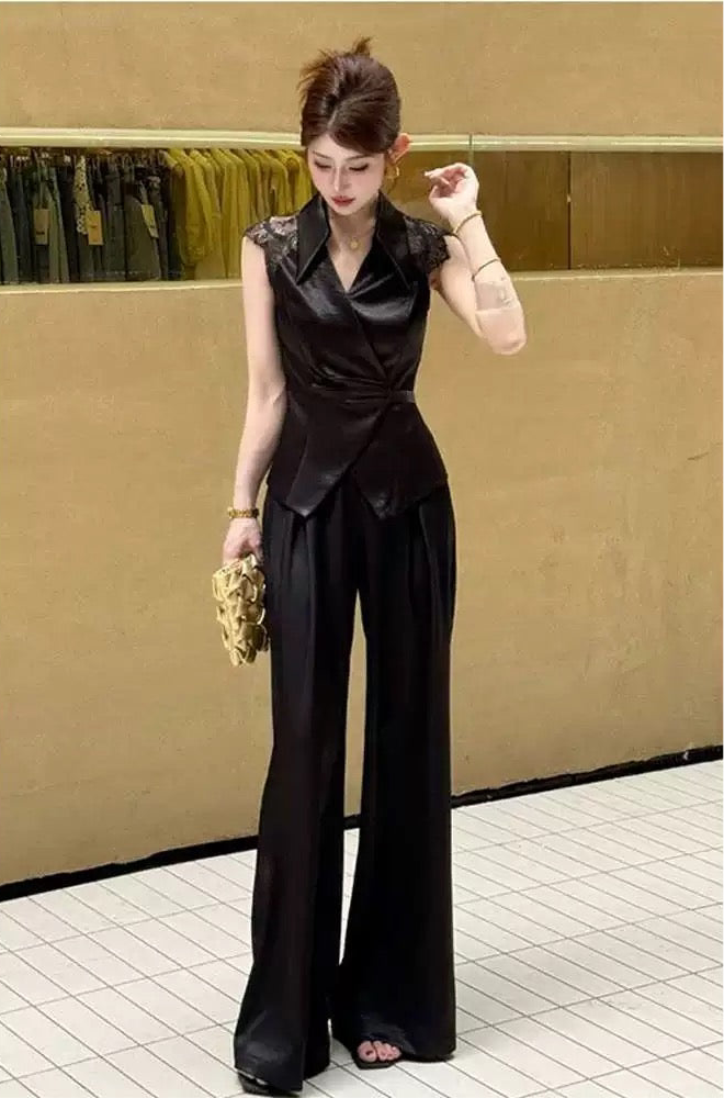 业绩女王 气质御姐风蕾丝露背上衣 Performance Queen Elegant Domineering Lace Backless Top