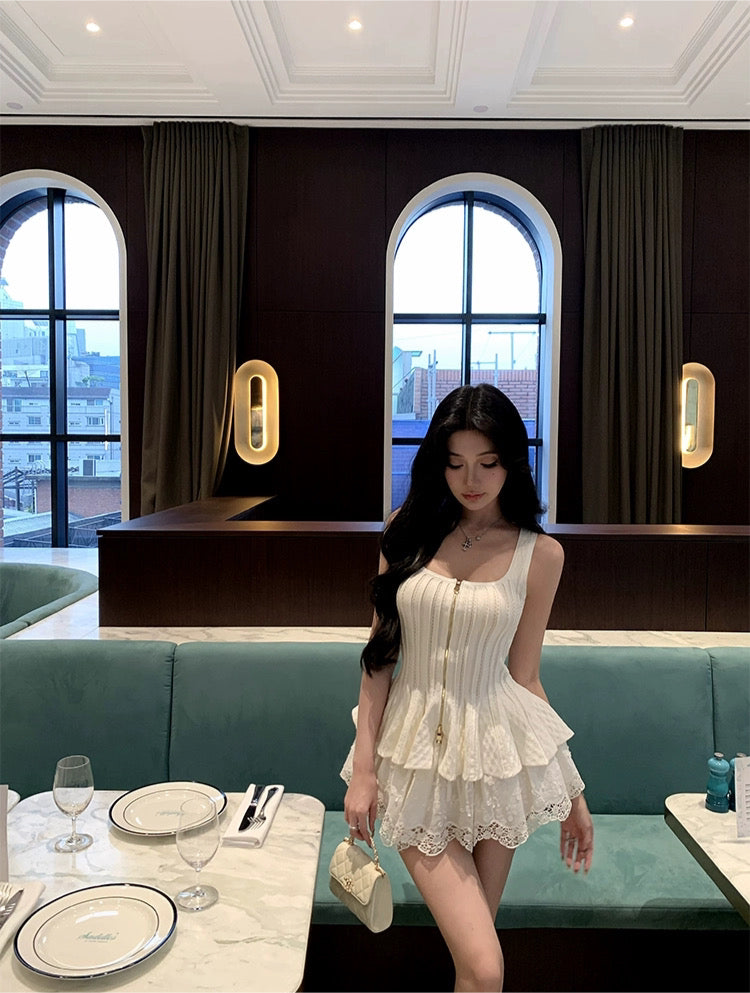 芭蕾风语 双拉链设计感吊带上衣 Ballet Whisper Double-Zipper Design Camisole Top