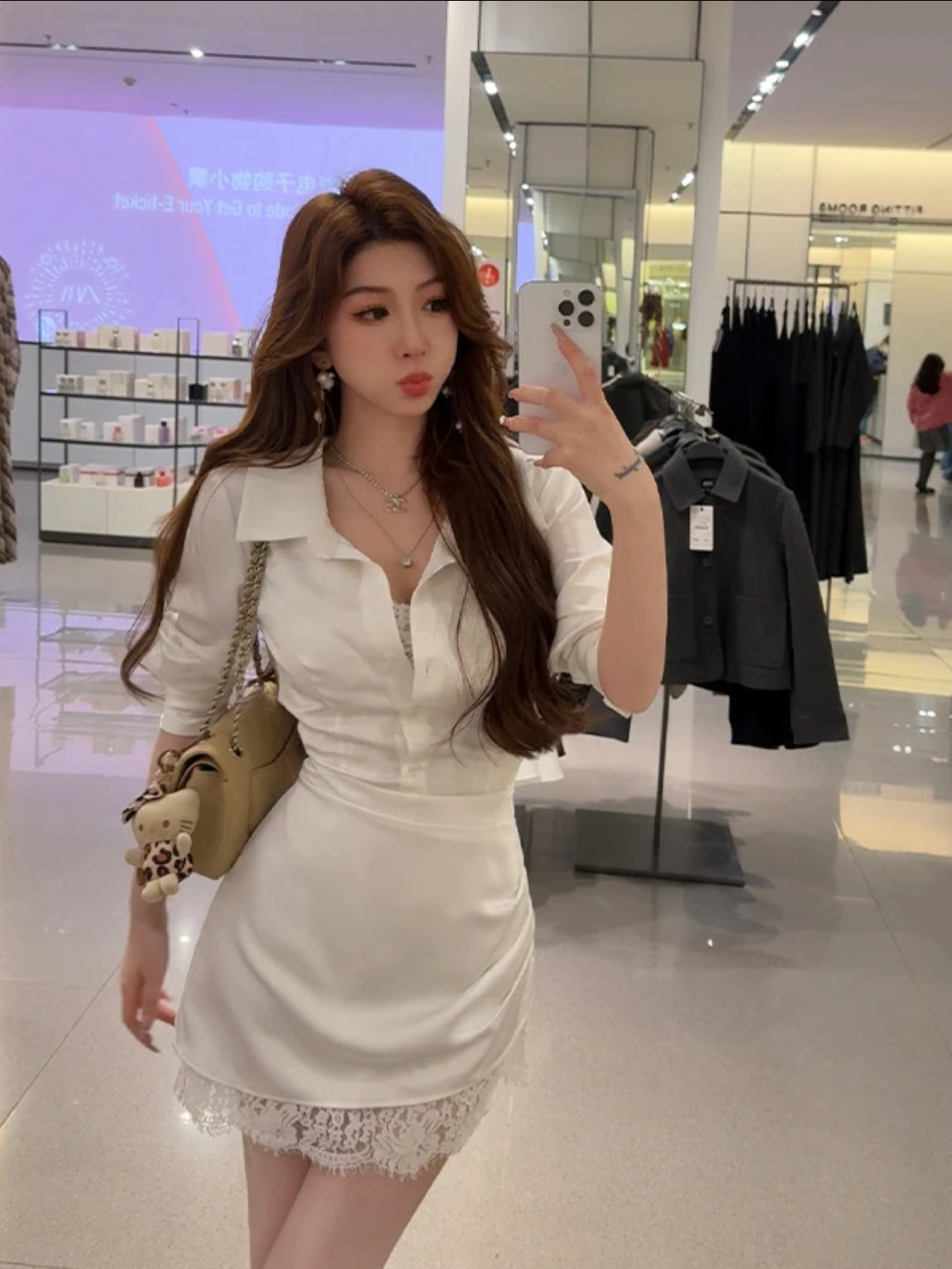 珀尔衬衫裙 法式高级感气质收腰系带衬衫裙 French Elegant Waist-Tie Shirt Dress