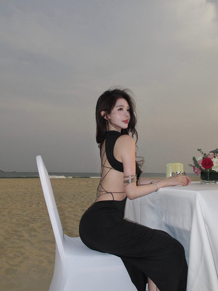 背影杀手 辣妹露背蝴蝶结连衣裙 Backless Killer Babe Dress with Bow Detail