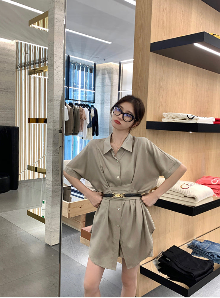 夏款显瘦绑带天丝衬衫 Summer Slim Tie Tencel Blouse
