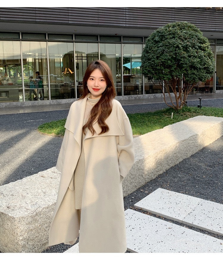 莫兰朵 - 氛围感大翻领羊毛大衣外套 Moltono - Dramatic Collar Woolen Coat