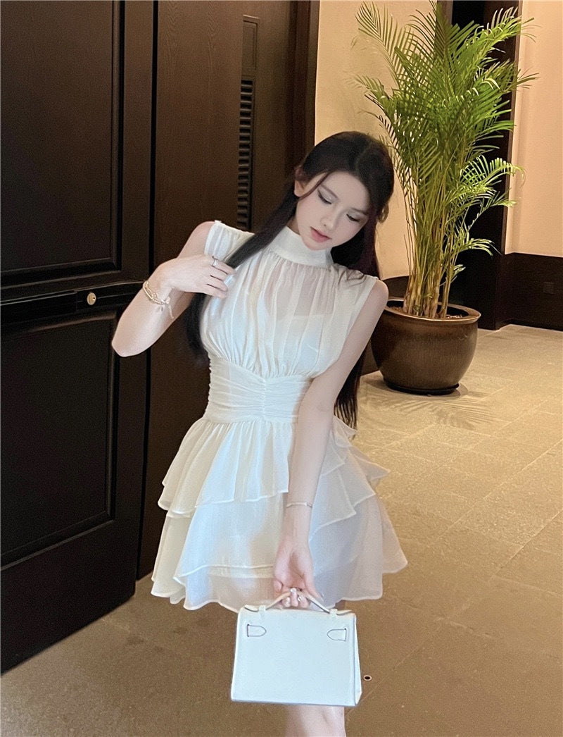雪儿幽思 - 温柔仙女假两件长袖连衣裙 Gentle Fairy Two-Piece Effect Long Sleeve Dress