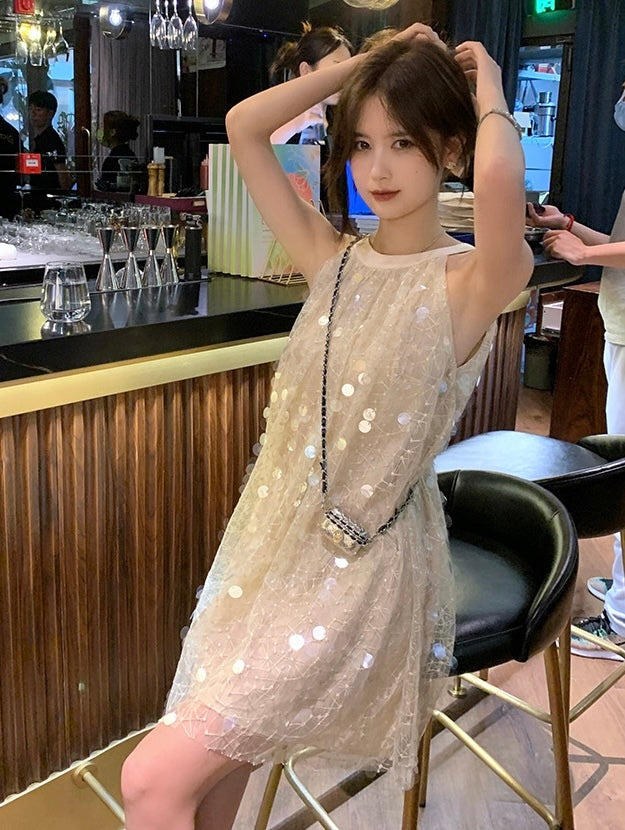 闪闪流光 - 夏季无袖亮片挂脖连衣裙/上衣 Summer Sleeveless Sequin Halterneck Dress/Top