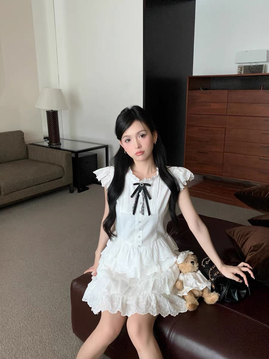 云端蕾丝 - 韩系学院风公主蛋糕裙 Cloud Lace - Korean College Princess Cake Dress