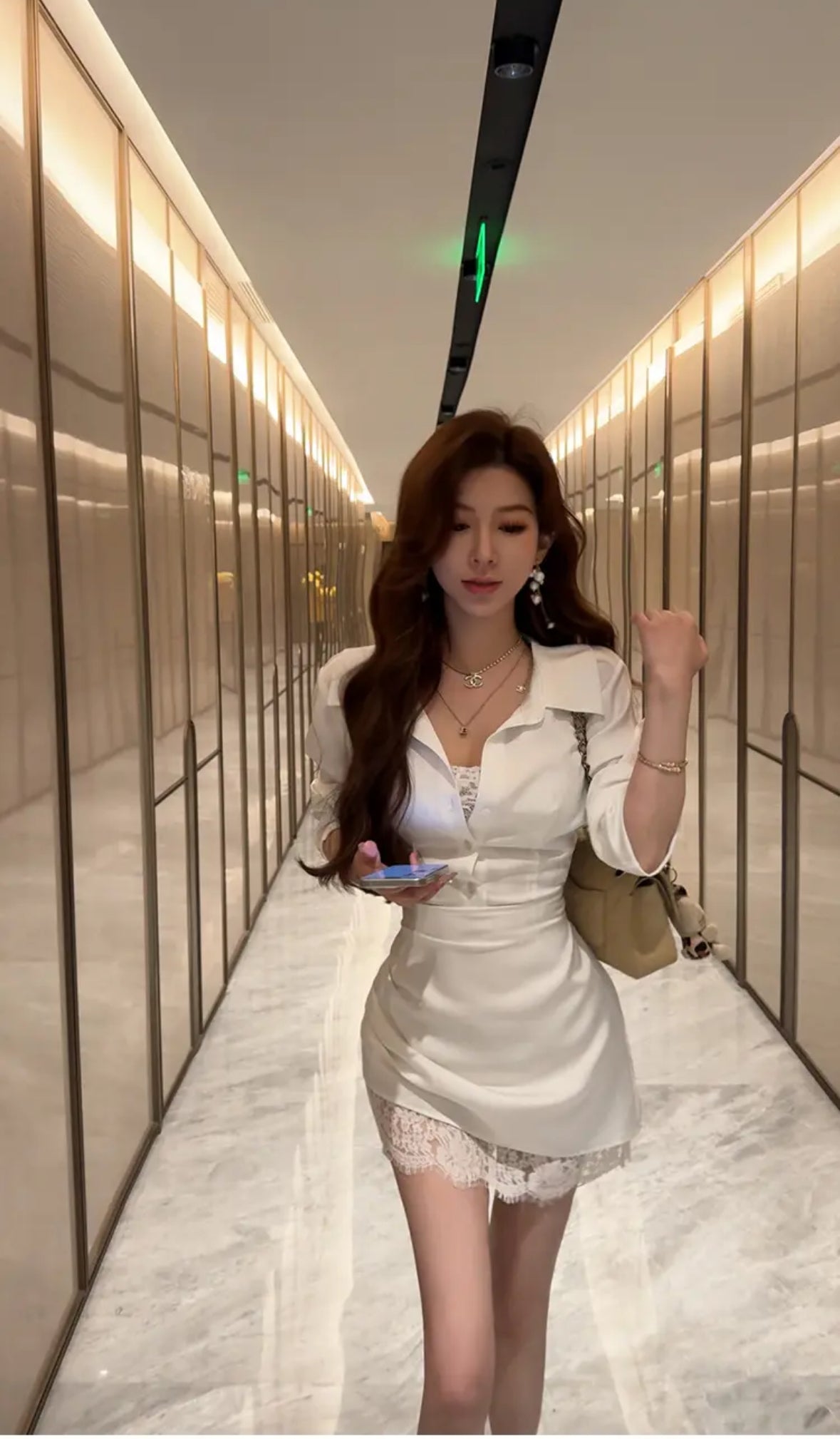 珀尔衬衫裙 法式高级感气质收腰系带衬衫裙 French Elegant Waist-Tie Shirt Dress
