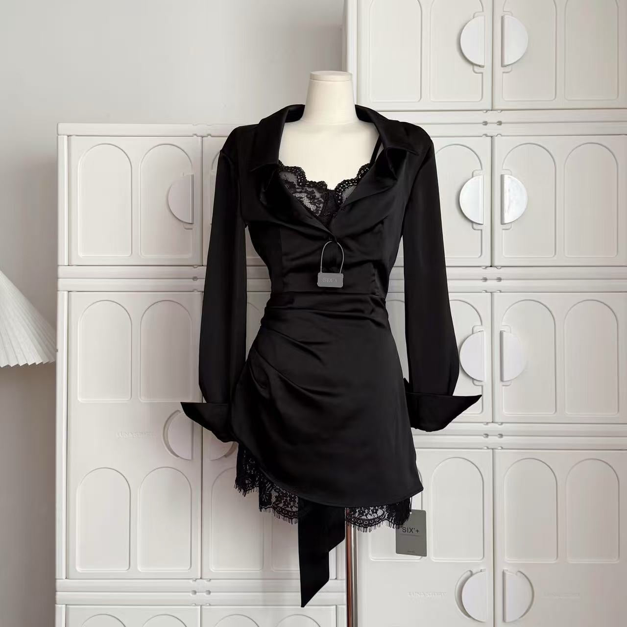 珀尔衬衫裙 法式高级感气质收腰系带衬衫裙 French Elegant Waist-Tie Shirt Dress