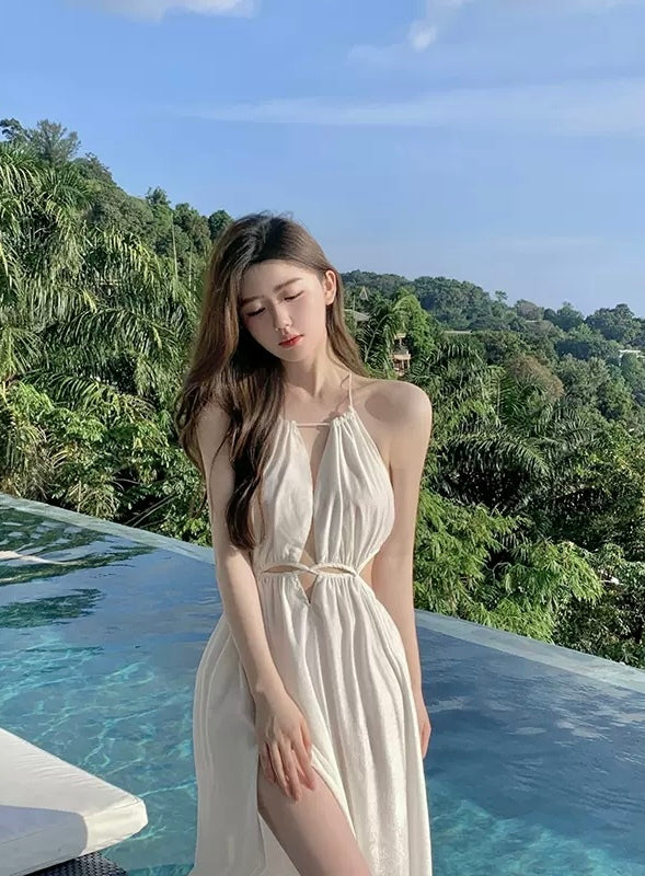 云端之裳 度假风纯欲镂空吊带连衣裙 Vacation Style Pure Desire Hollow-out Dress