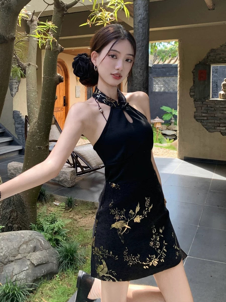 夜未央 改良新中式印花连衣裙 Night Unending Modernized Chinese-Style Printed Dress