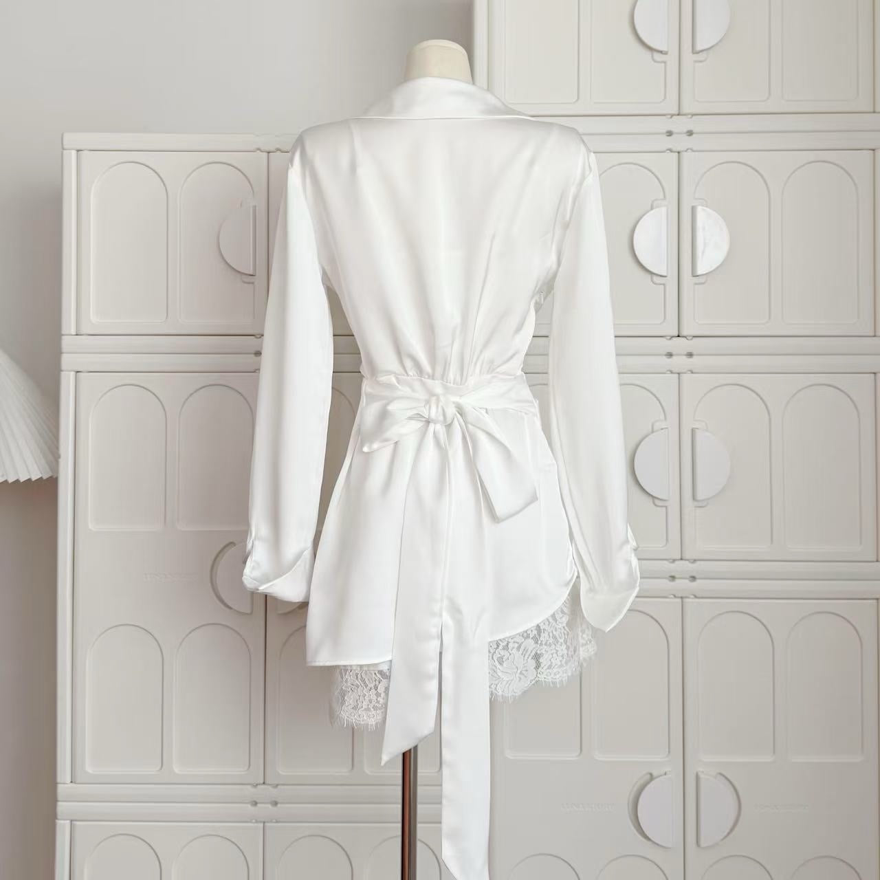 珀尔衬衫裙 法式高级感气质收腰系带衬衫裙 French Elegant Waist-Tie Shirt Dress