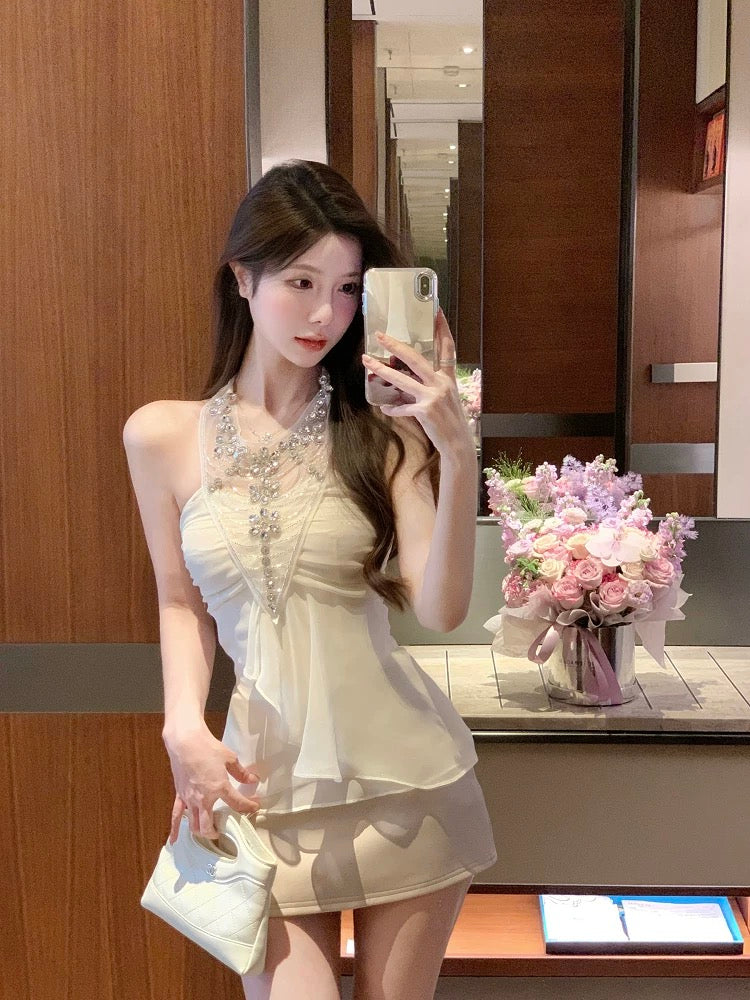 娇贵星河 性感收腰挂脖抹胸上衣 Sexy Halter Neck Corset Tube Top
