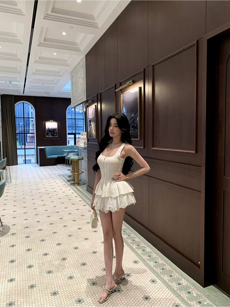 芭蕾风语 双拉链设计感吊带上衣 Ballet Whisper Double-Zipper Design Camisole Top