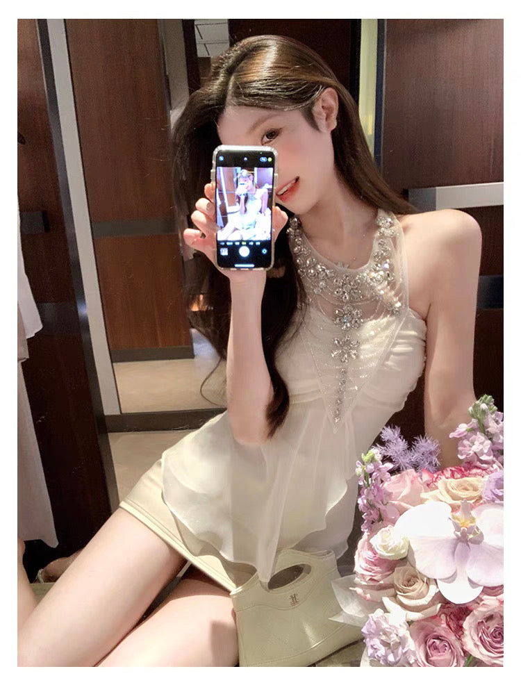 娇贵星河 性感收腰挂脖抹胸上衣 Sexy Halter Neck Corset Tube Top