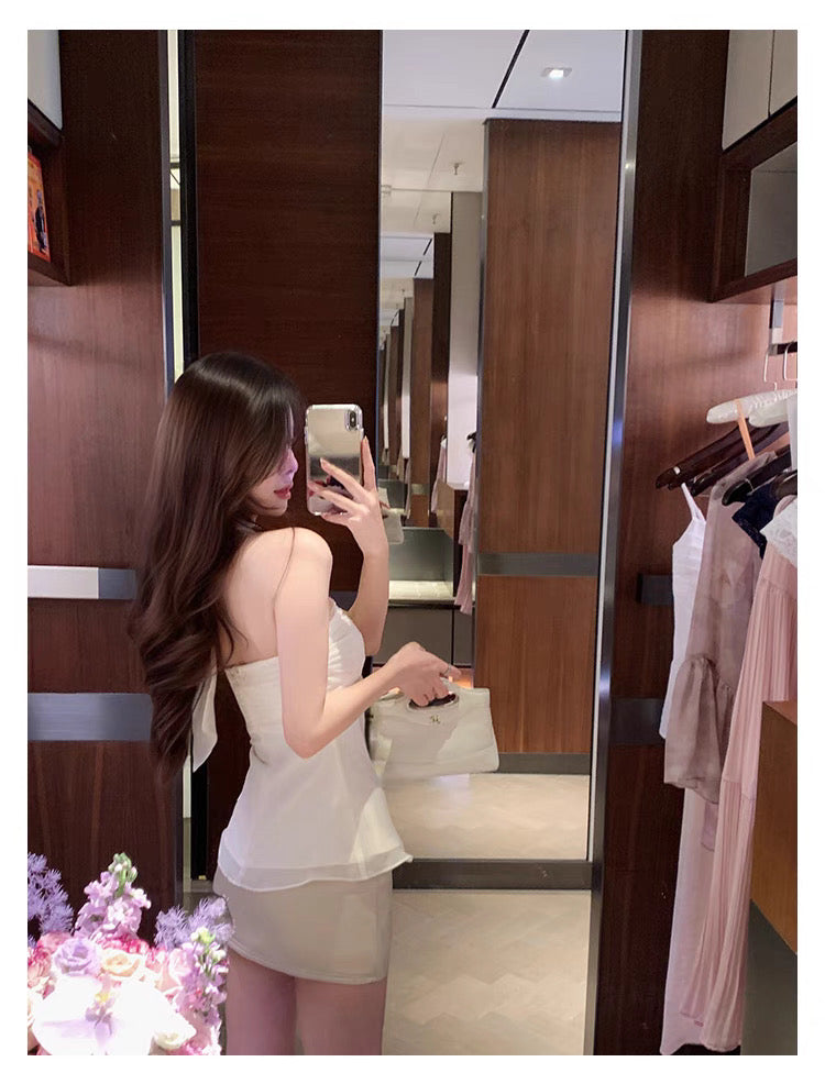 娇贵星河 性感收腰挂脖抹胸上衣 Sexy Halter Neck Corset Tube Top