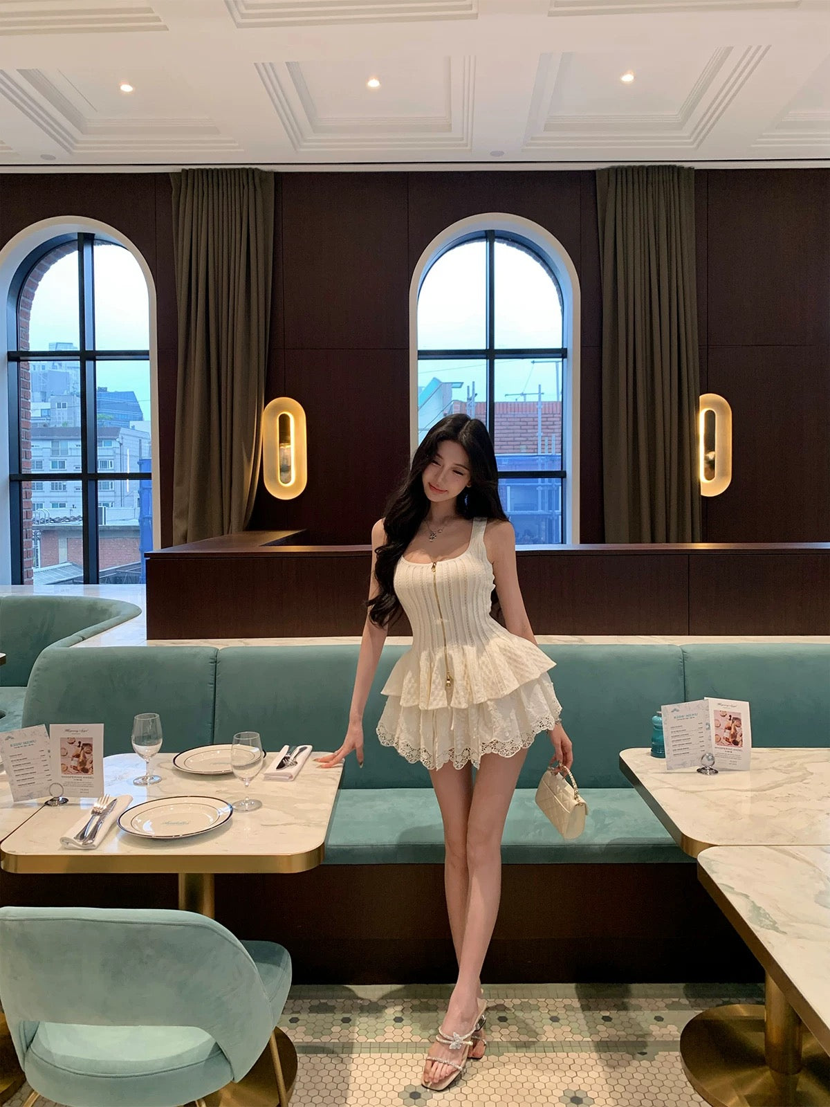 芭蕾风语 双拉链设计感吊带上衣 Ballet Whisper Double-Zipper Design Camisole Top