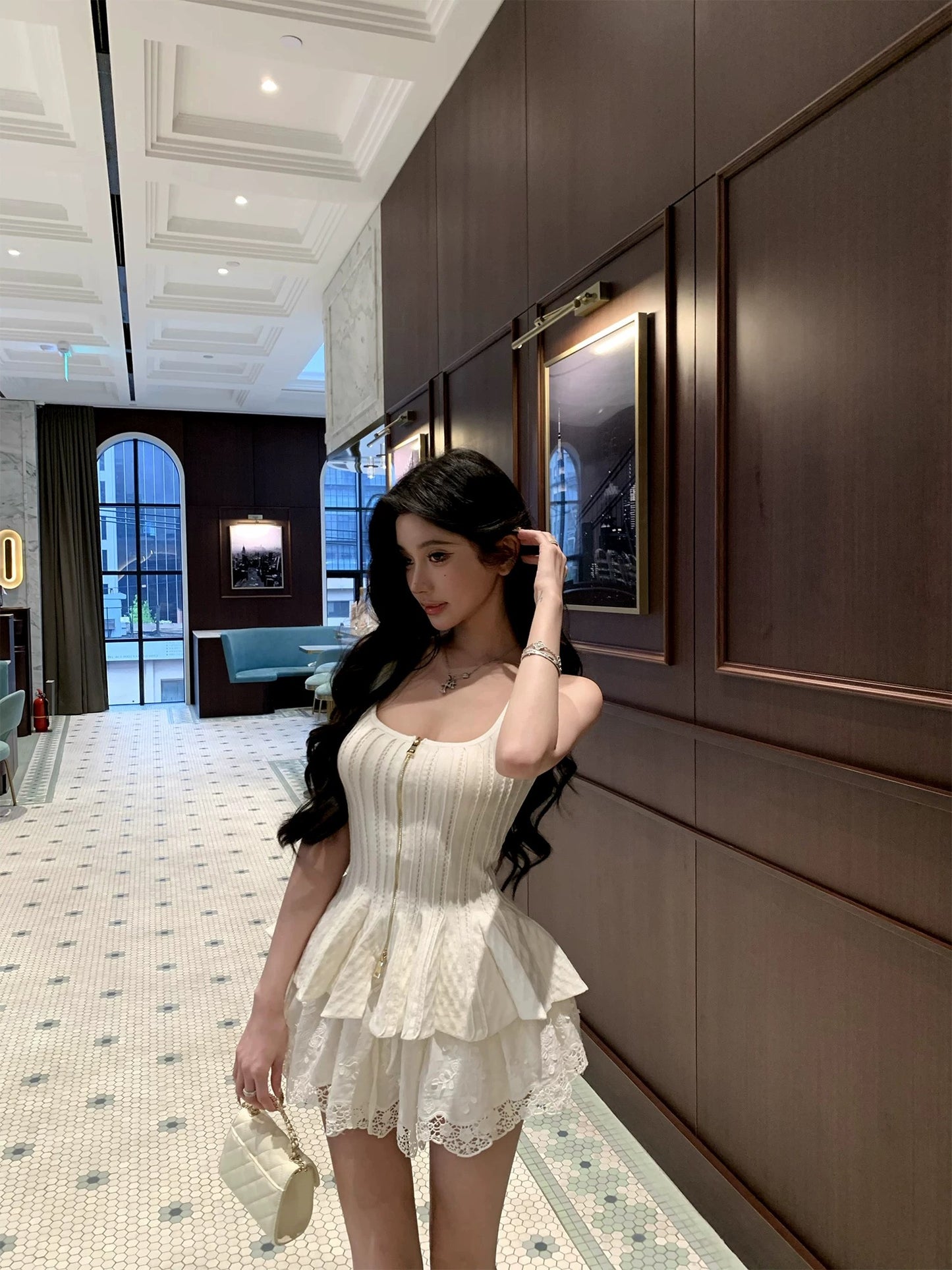 芭蕾风语 双拉链设计感吊带上衣 Ballet Whisper Double-Zipper Design Camisole Top