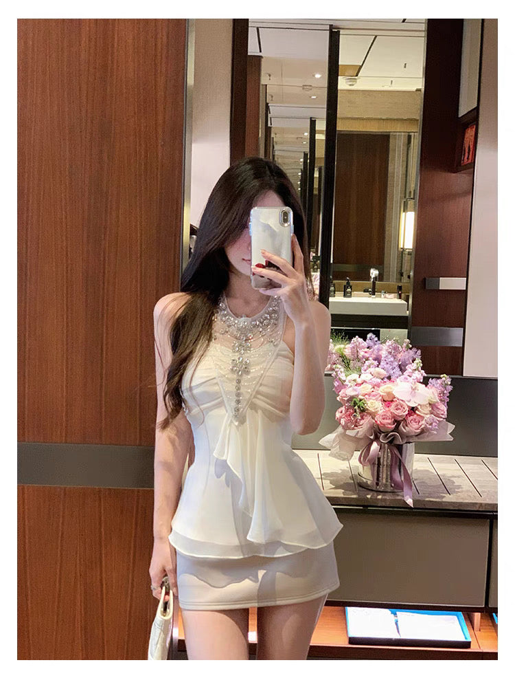 娇贵星河 性感收腰挂脖抹胸上衣 Sexy Halter Neck Corset Tube Top