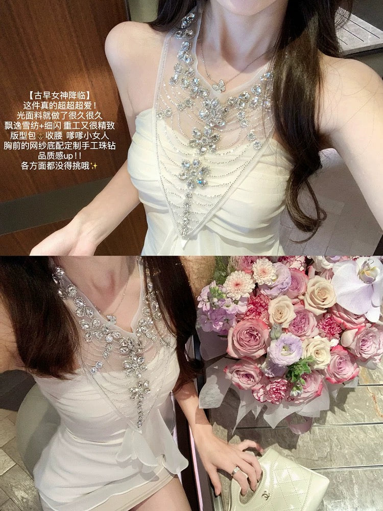 娇贵星河 性感收腰挂脖抹胸上衣 Sexy Halter Neck Corset Tube Top