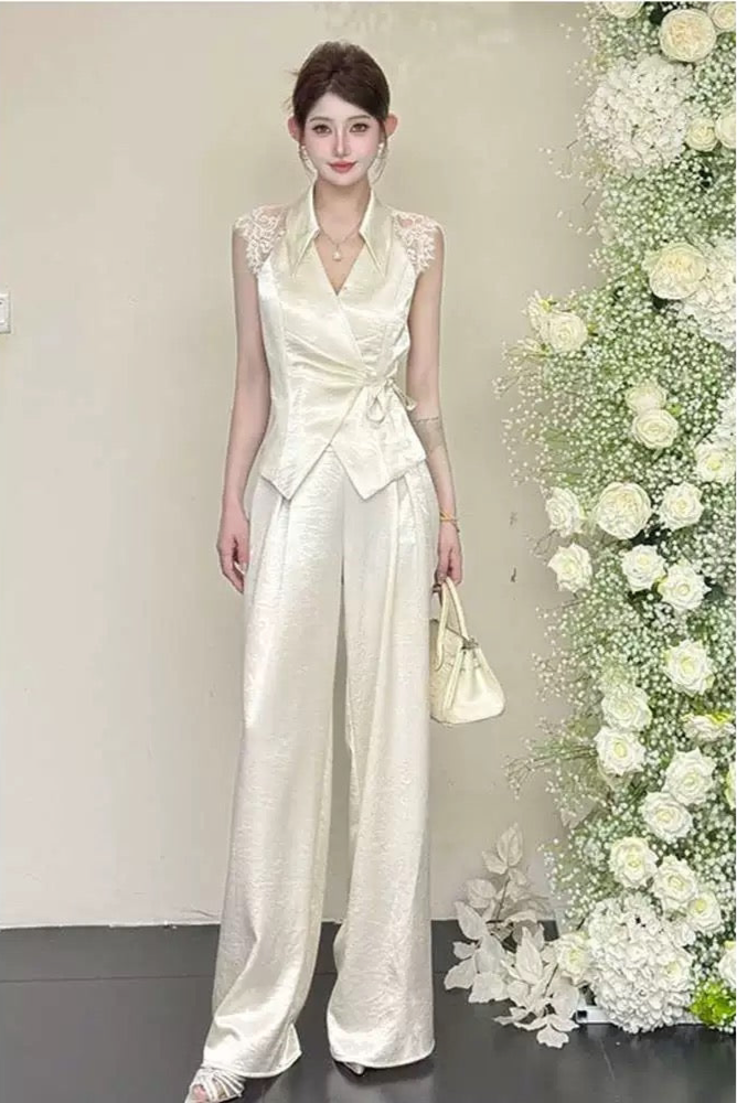业绩女王 气质御姐风蕾丝露背上衣 Performance Queen Elegant Domineering Lace Backless Top