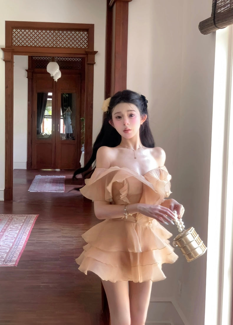 天鹅日常 花式一字肩清纯连衣裙 Swan Daily – Fancy Off-Shoulder Innocent Dress