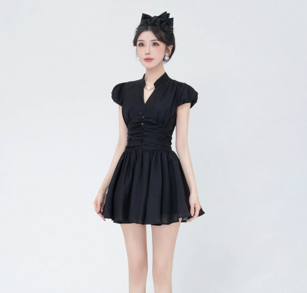 天鹅美颈 显瘦显白收腰连衣裙 Swan Neck Slimming Waist-Defining Flattering and Brightening Dress