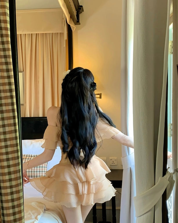 天鹅日常 花式一字肩清纯连衣裙 Swan Daily – Fancy Off-Shoulder Innocent Dress