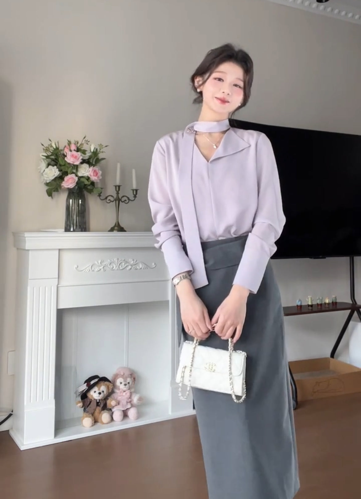 香芋啵啵 韩系小香职业套装 Taro Bobo Korean-Style Coco-Inspired Professional Outfit