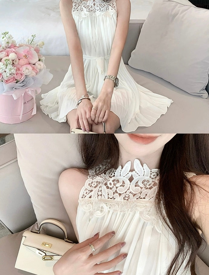 霜花凝梦 短款性感蕾丝连衣裙 Frosted Blossom Dream Short Sexy Lace Dress