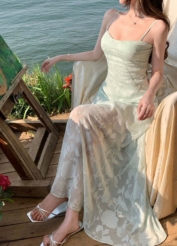 白雪精灵 雪纺提花连衣裙 Snow Fairy – Jacquard Chiffon Dress