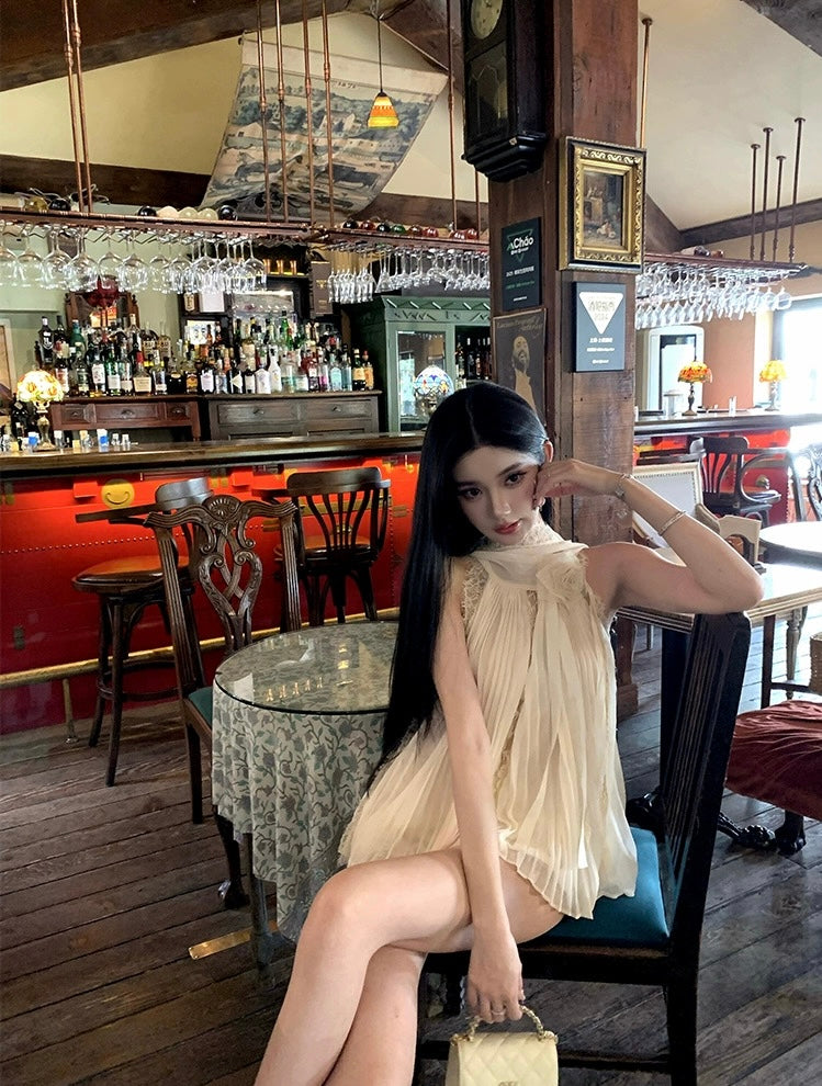 含情脉脉 千金雪纺压褶蕾丝套装 Graceful Heiress Chiffon Pleated Lace Set