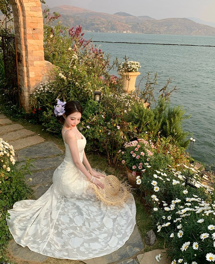 白雪精灵 雪纺提花连衣裙 Snow Fairy – Jacquard Chiffon Dress