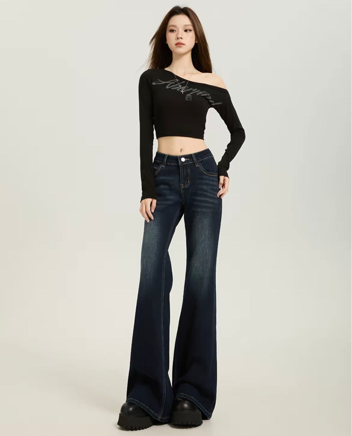蓝调年代 美式浅蓝微喇牛仔裤 Blue Era American Loght Blue Flared Jeans