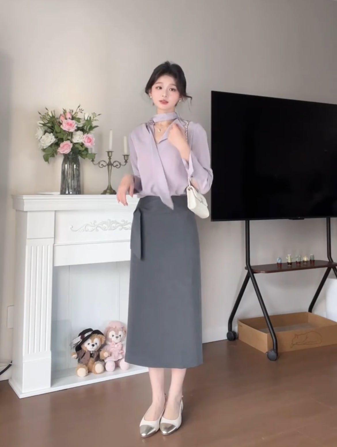 香芋啵啵 韩系小香职业套装 Taro Bobo Korean-Style Coco-Inspired Professional Outfit