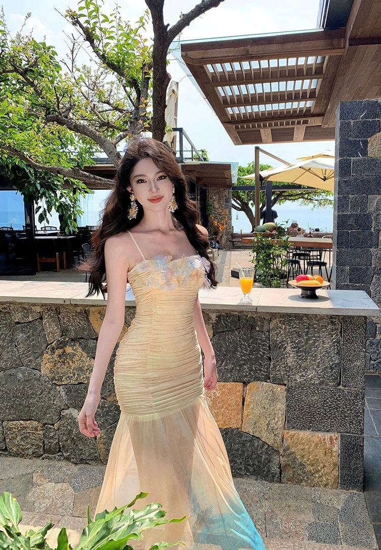 弥山花语 渐变立体化弹力连衣裙 Mishan Floral Whisper Gradient 3D Stretch Dress