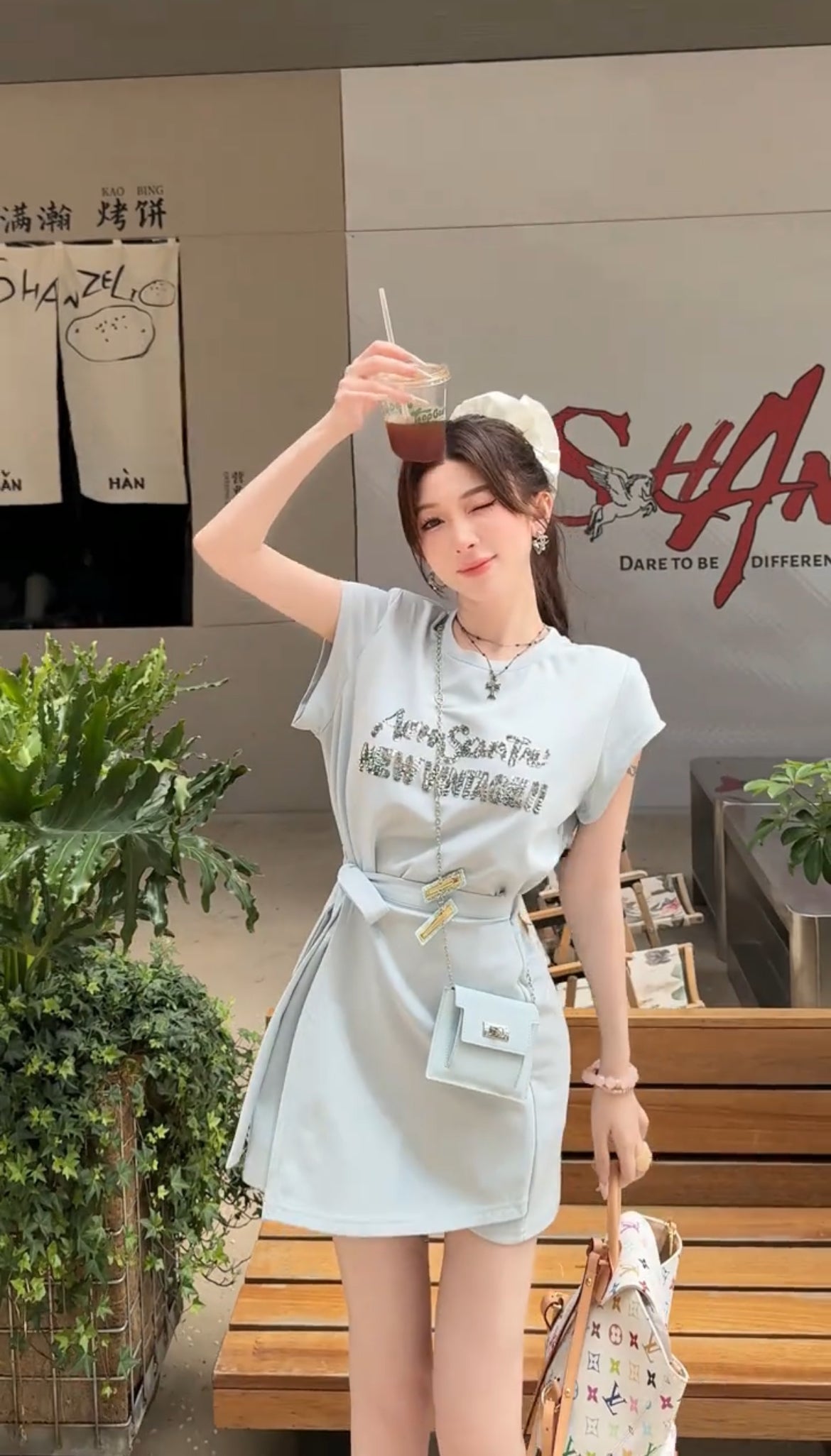 星闪连衣裙 不规则系带连衣裙 Sparkling Starry Asymmetrical Tie Dress