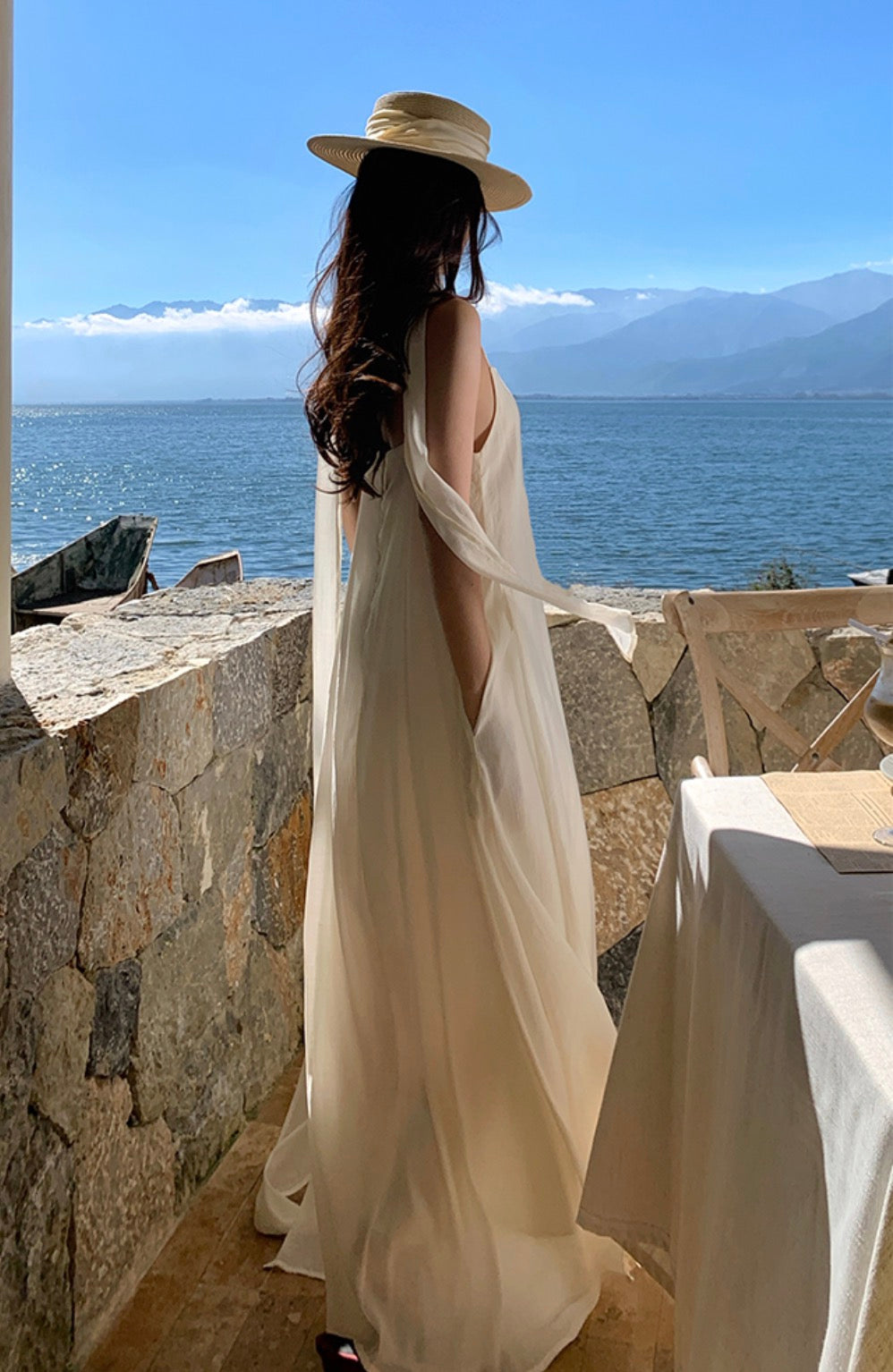轻纱流光 飘带气质吊带仙女连衣裙 Sheer Flow Ribbon Strap Fairy Dress