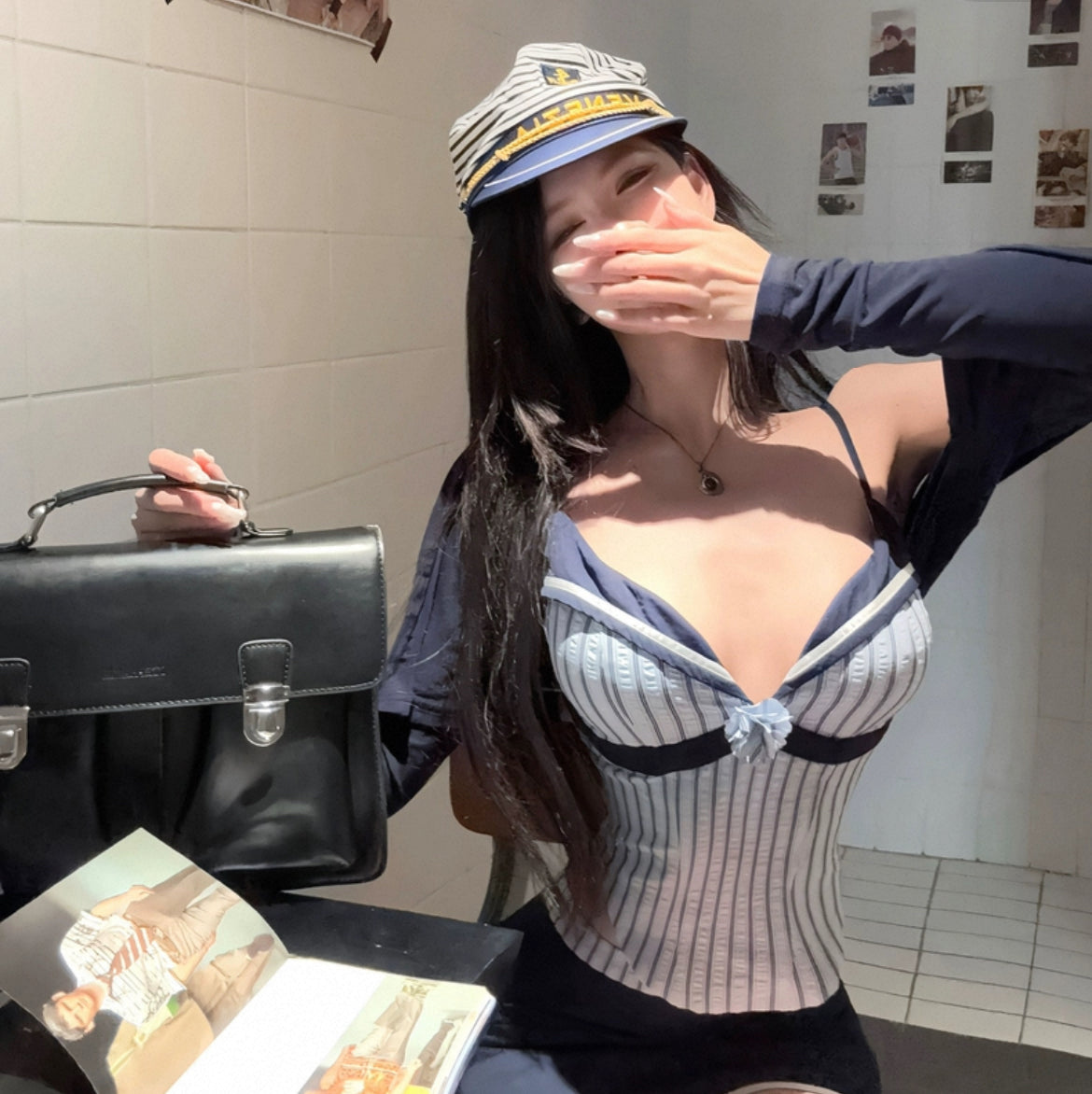 辣女时代 学院风辣妹纯欲吊带套装 Hot Girl Era Preppy Coquette Cami Set