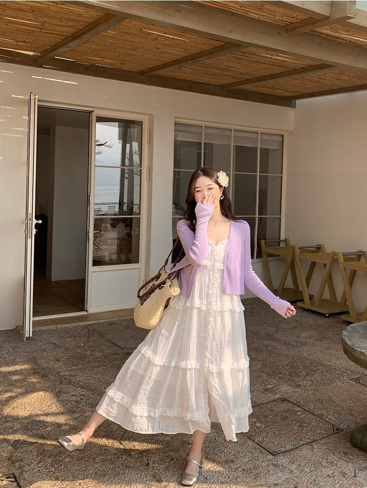 香香软软 薄款防晒短款针织开衫 Soft and Cozy – Lightweight Short Knit Cardigan with Sun Protection