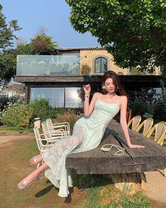 白雪精灵 雪纺提花连衣裙 Snow Fairy – Jacquard Chiffon Dress