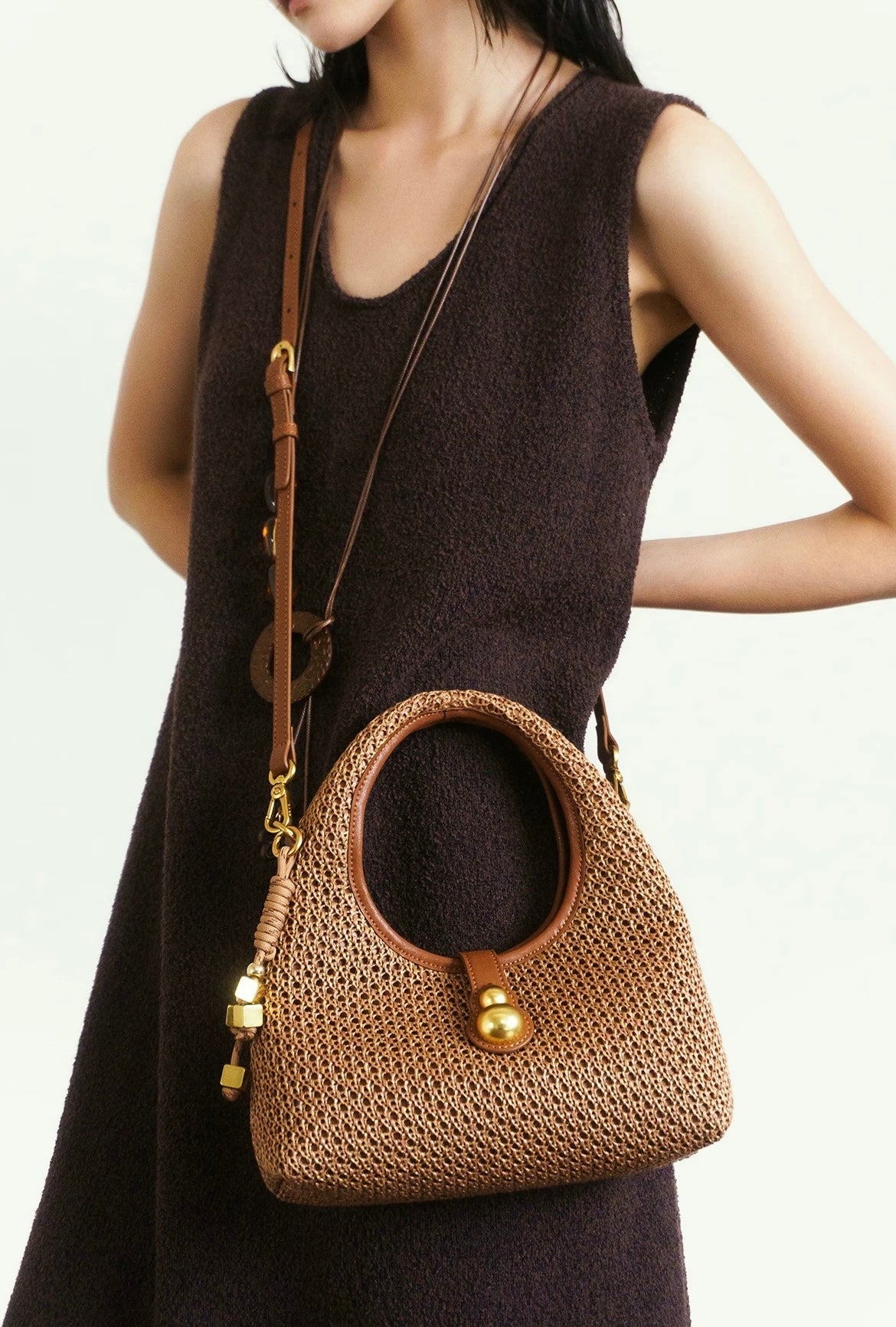 Pine Echo Oriental Aesthetic Gourd-shaped Woven Designer Bag