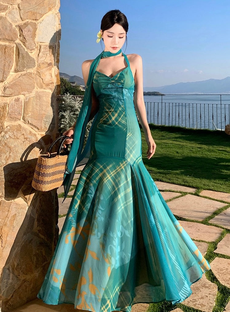 ethnic blue dress 黛蓝盛宴 Deep Azure Feast Ethnic Peacock Blue Maxi Dress
