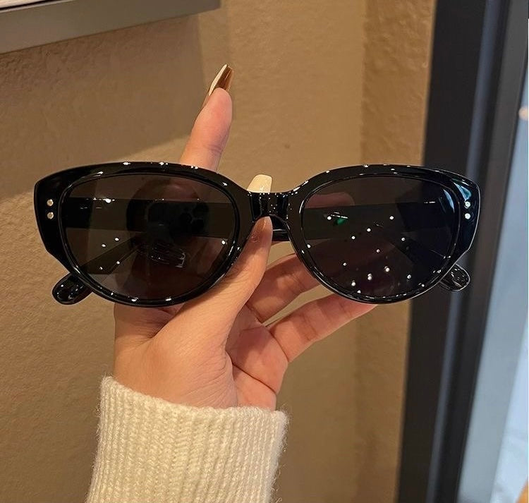 白色猫眼 防紫外线太阳眼镜墨镜 White Cat-Eye UV Protection Sunglasses