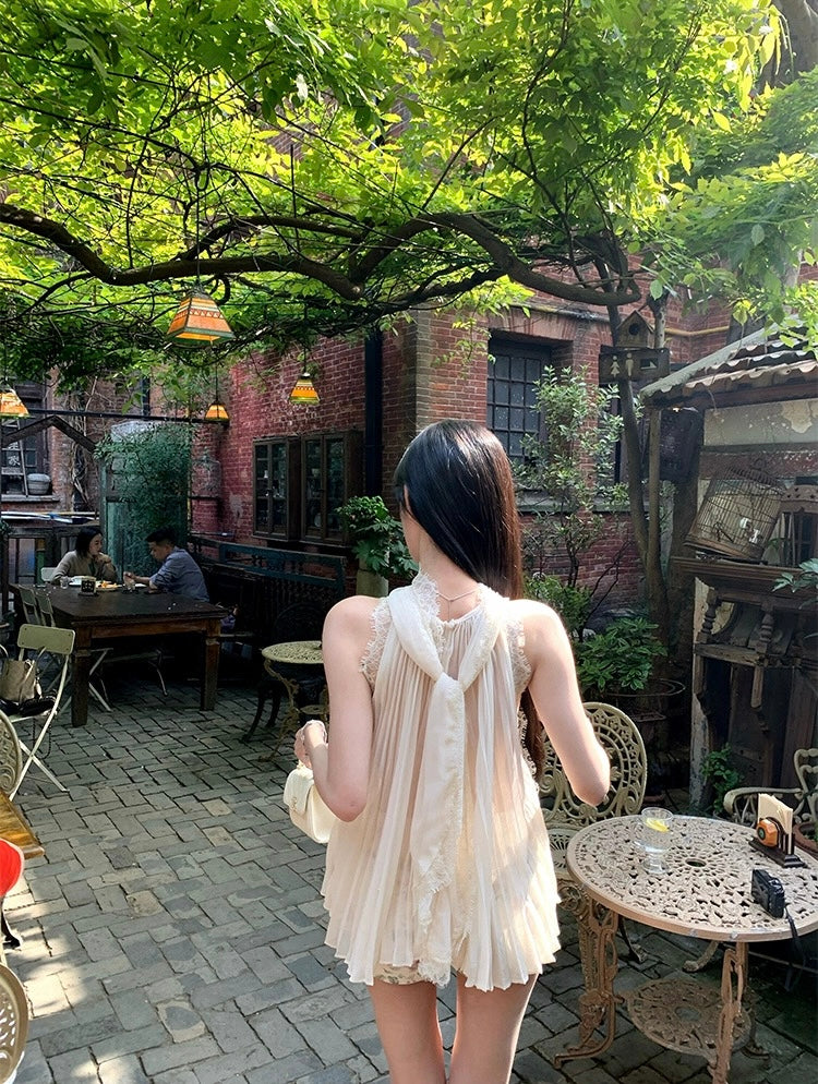 含情脉脉 千金雪纺压褶蕾丝套装 Graceful Heiress Chiffon Pleated Lace Set