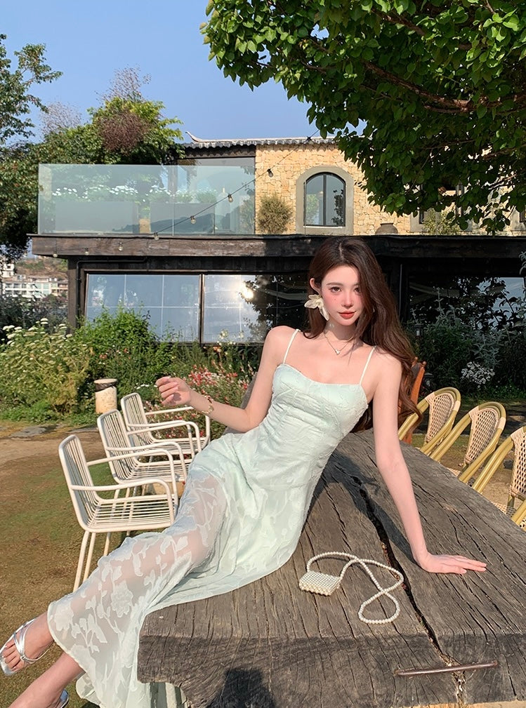 白雪精灵 雪纺提花连衣裙 Snow Fairy – Jacquard Chiffon Dress