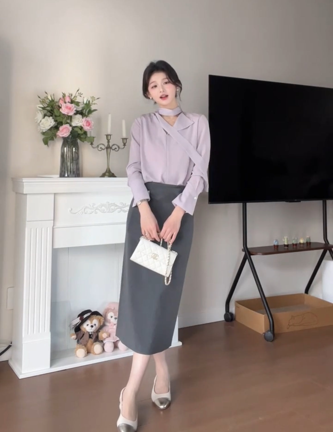 香芋啵啵 韩系小香职业套装 Taro Bobo Korean-Style Coco-Inspired Professional Outfit