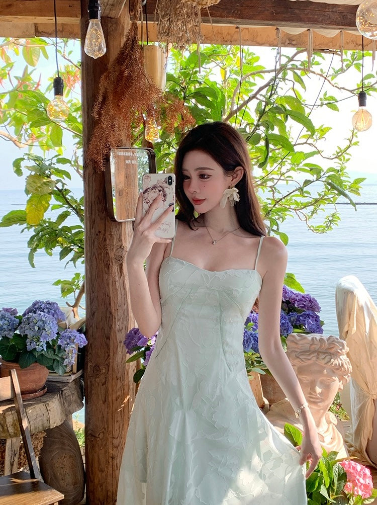 白雪精灵 雪纺提花连衣裙 Snow Fairy – Jacquard Chiffon Dress