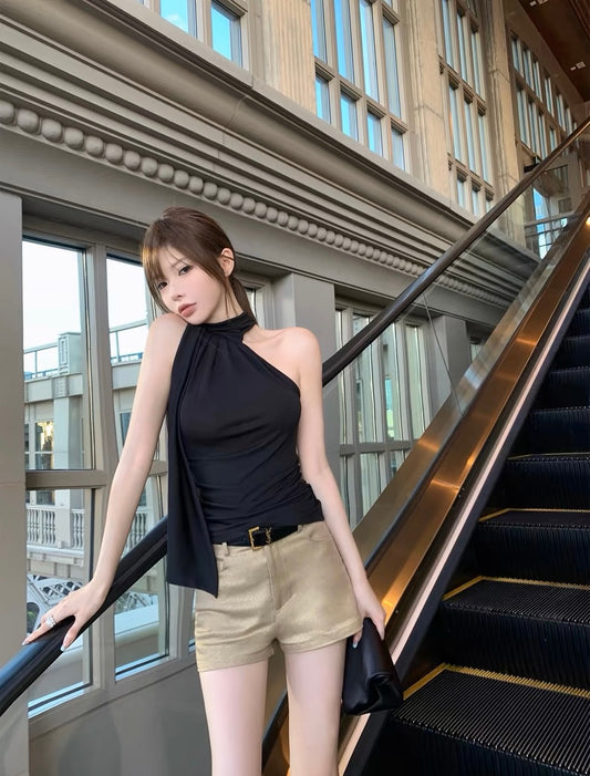 精致名媛 挂脖弹性性感上衣 Elegant Socialite - Halter Neck Stretchy Sexy Top