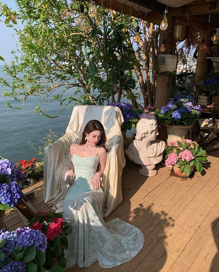 白雪精灵 雪纺提花连衣裙 Snow Fairy – Jacquard Chiffon Dress