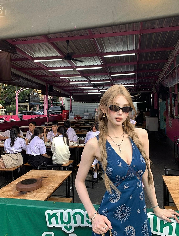 西西里邂逅 复古V领背心连衣裙 Sicilian Encounter – Vintage V-Neck Sleeveless Dress